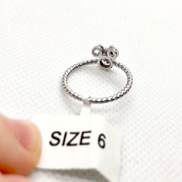 𝅺SIZE 6 925 Minnie Mouse Braided Ring Rose Gold Bow - Picture 6 of 11
